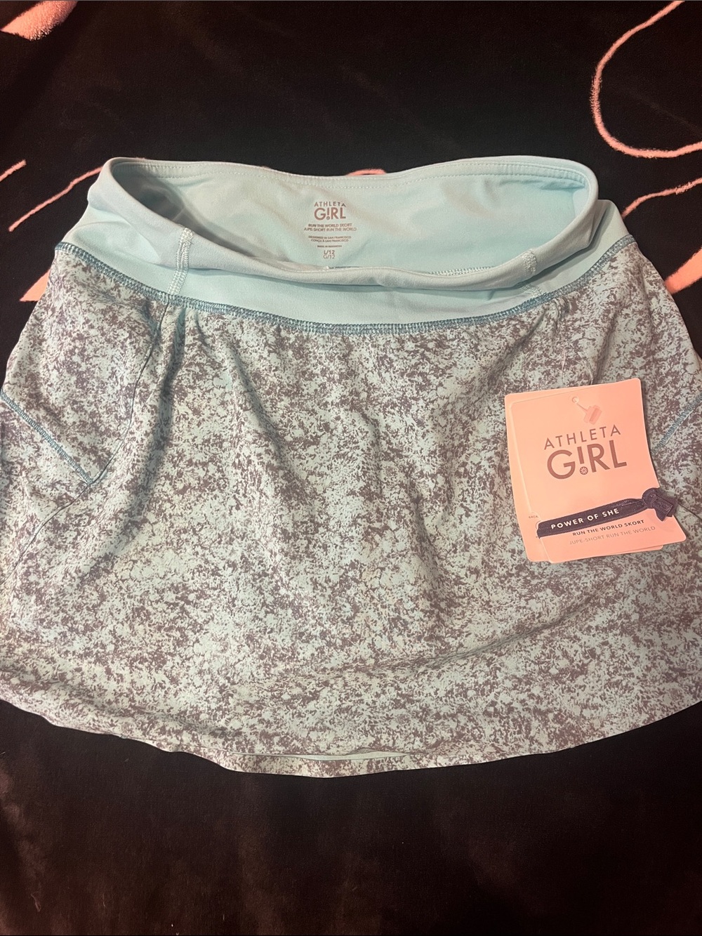 Athleta Girl Mint Blue Printed Active Skort